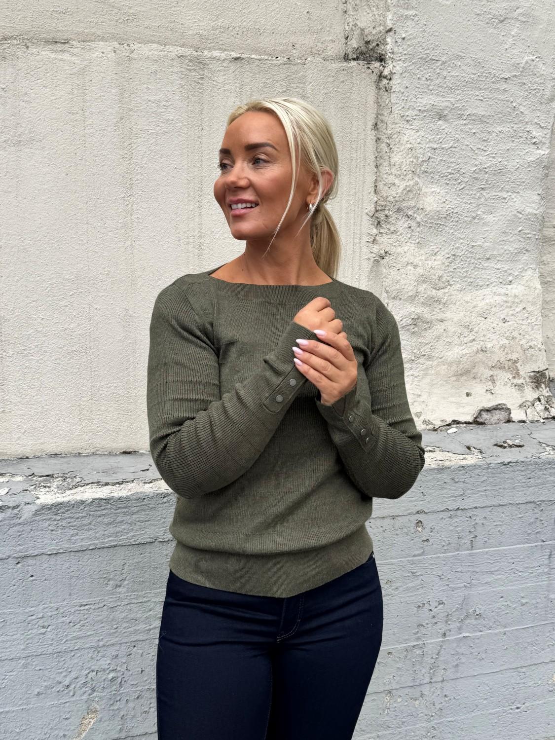 Pulz Pzsara boatneck pullover grape leaf melange, bilde 2 av 3