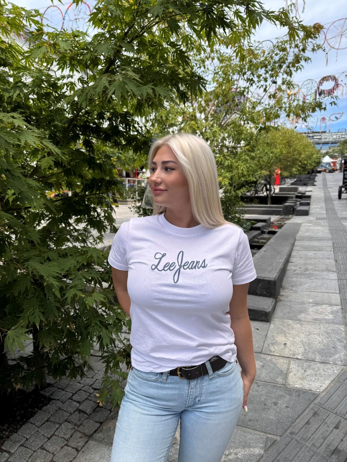 Lee jeans tshirt bright white, bilde 2 av 2
