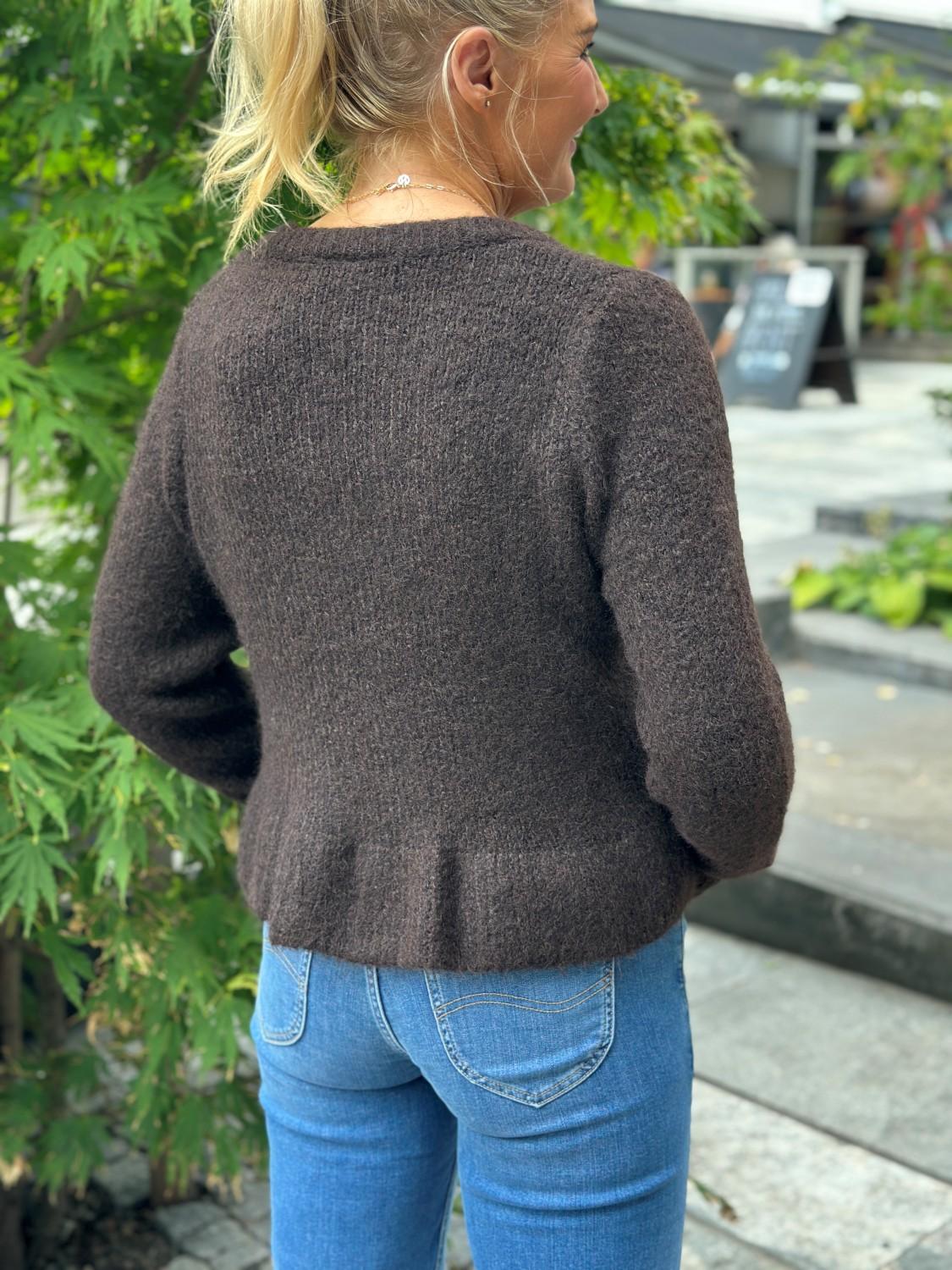 VILA Vibows l/s Flounce knit cardigan coffee bean, bilde 4 av 4