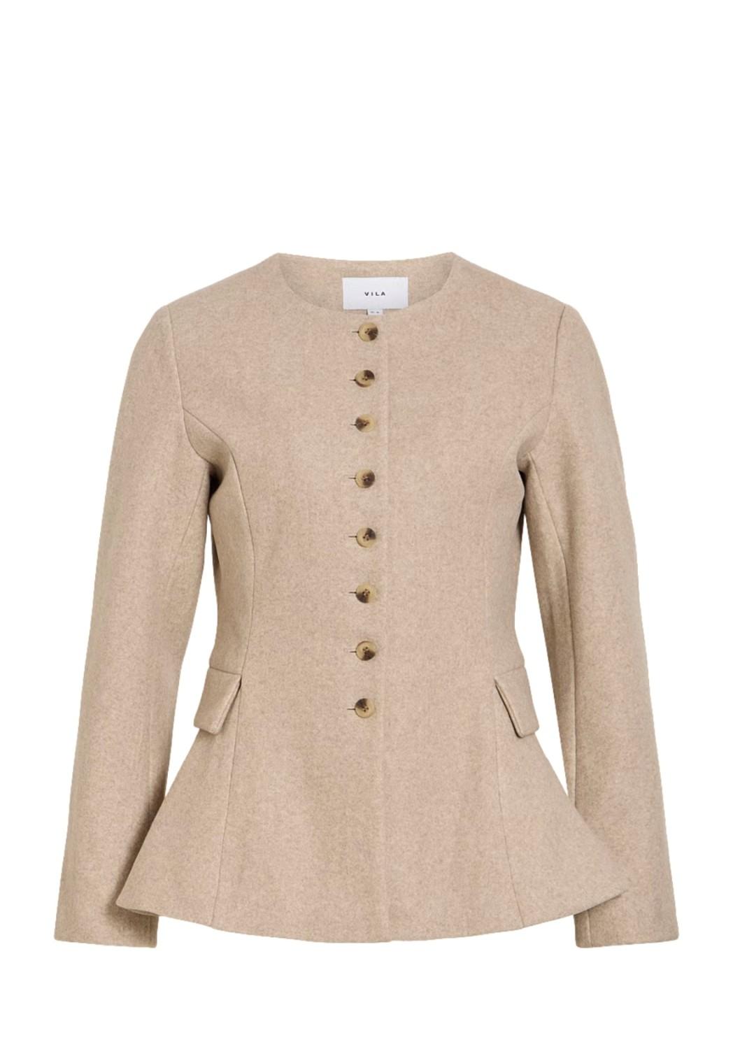 VILA Vzikka l/s waist jacket/bfs natural melange, bilde 5 av 6