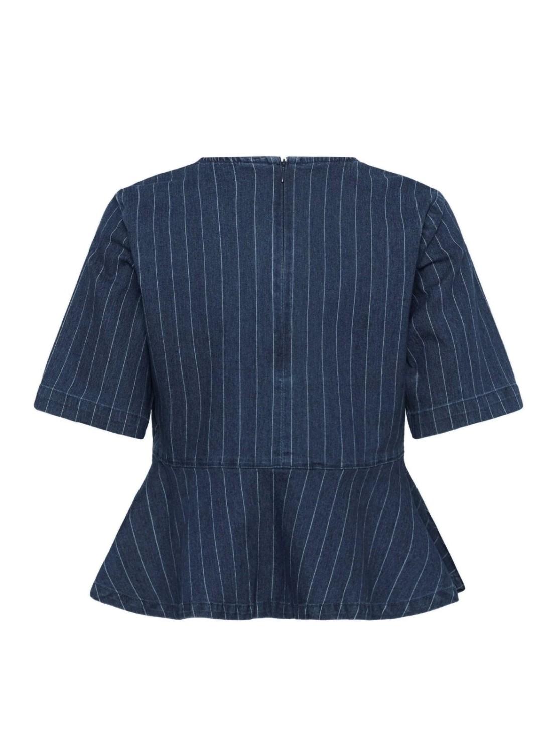 Culture CUmai renny blouse dark blue wash striper denim, bilde 2 av 2