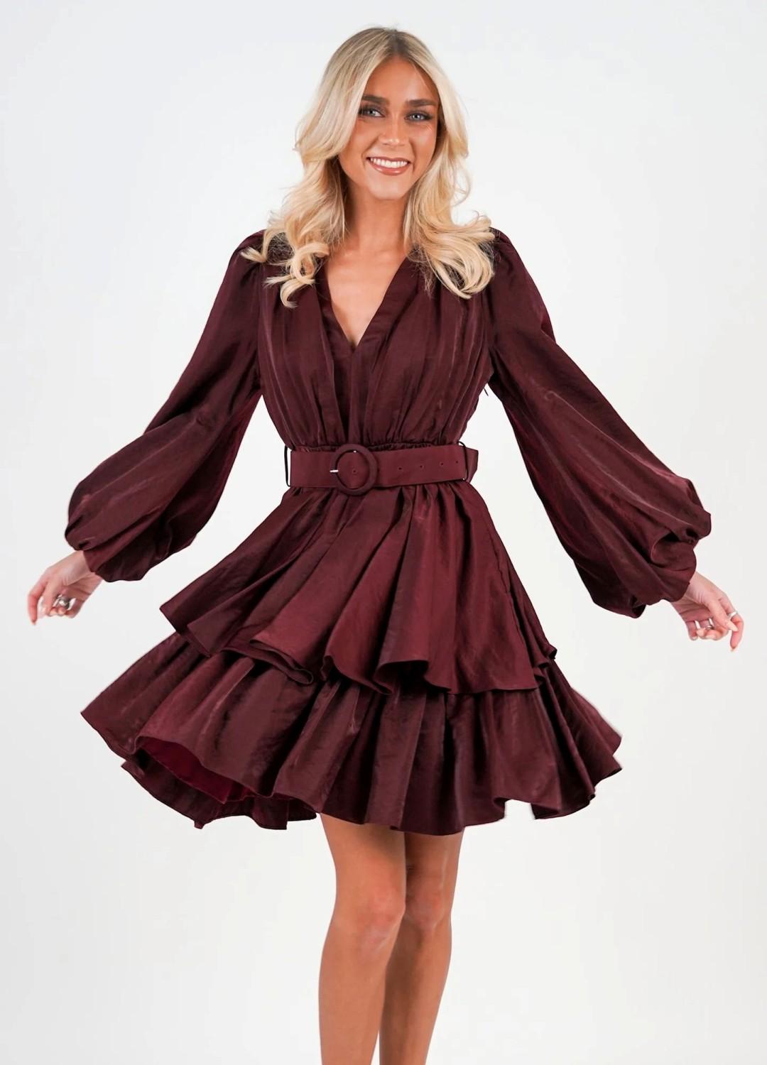 Golightly Abina satin kjole Bordeaux, bilde 2 av 3