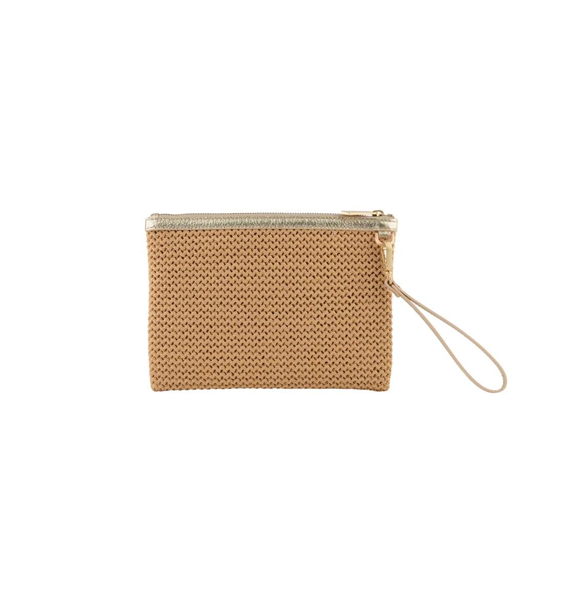 Pourchet CASSIS clutch straw/leather bags 26030 OR sølv, bilde 2 av 2