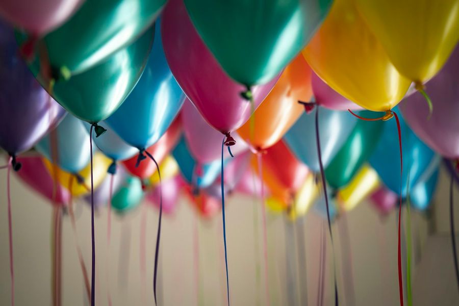 Balloons at a birthday celebration