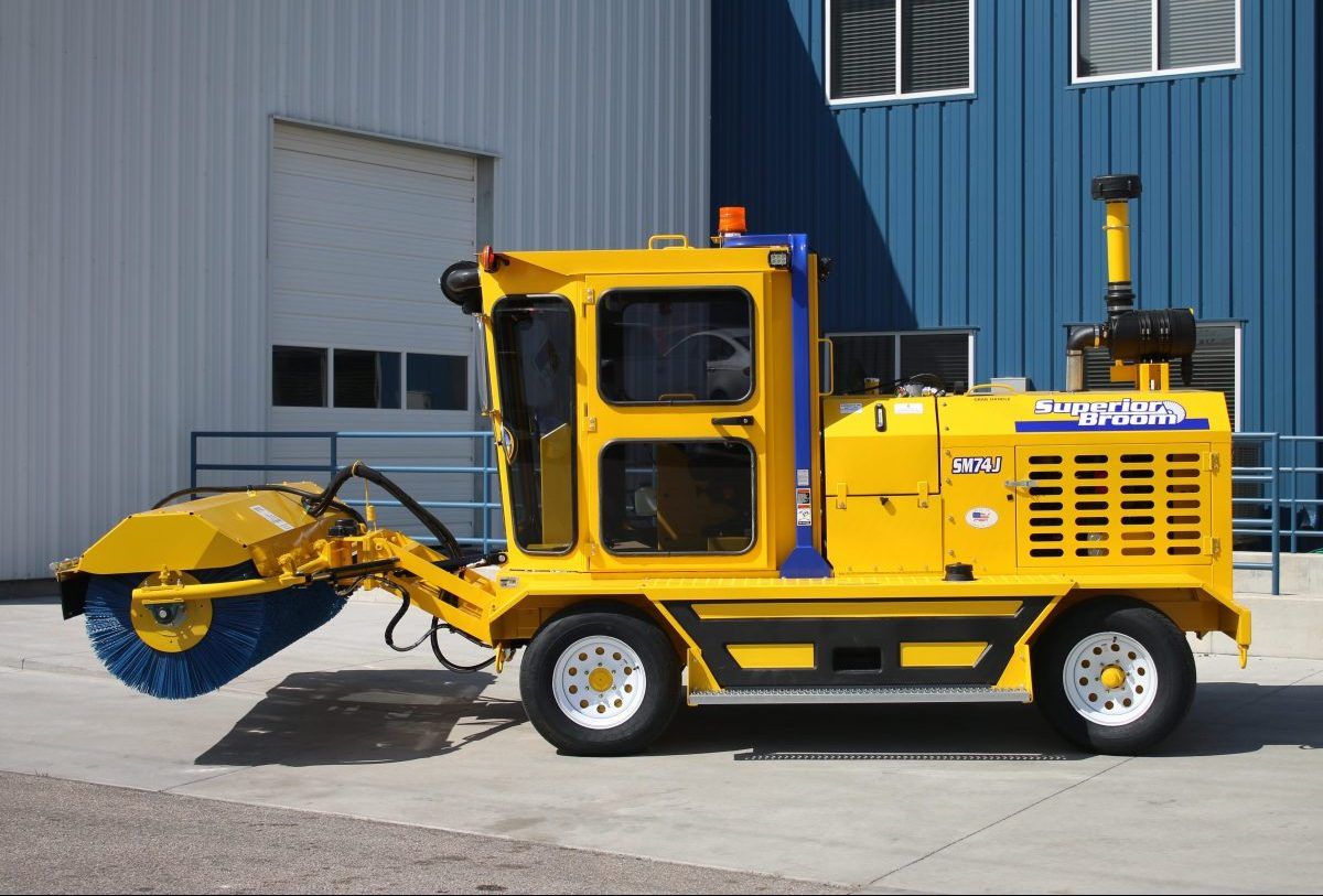 Our front mount Superior Broom with a John Deere engine.