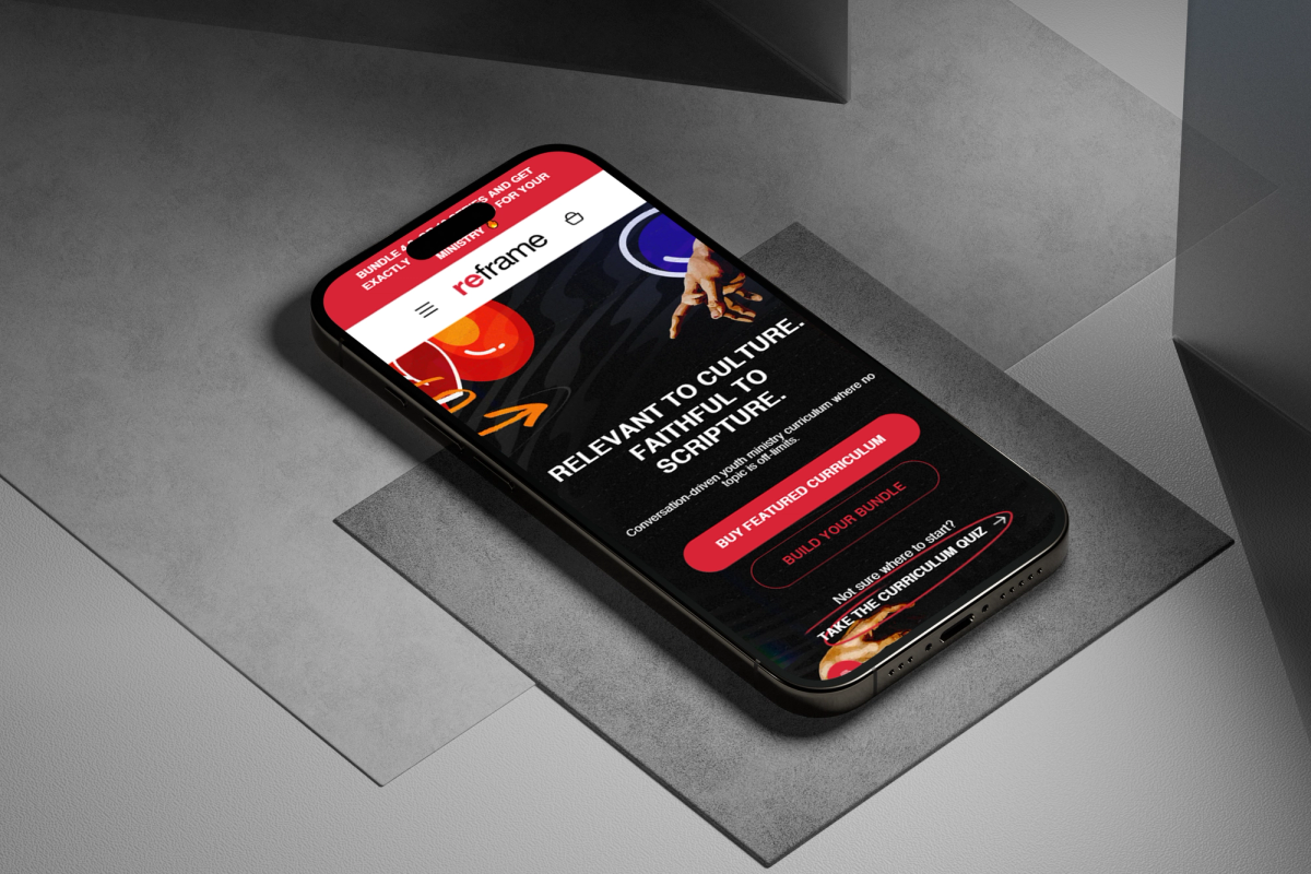 Reframe Youth mobile site screens with hand-coded responsive sections