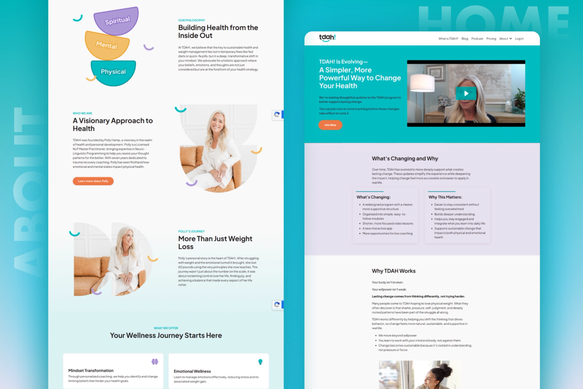 TDAH website interface details