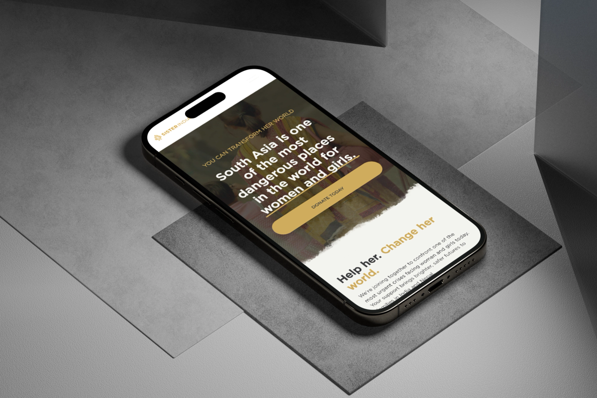 Sister India mobile site screens