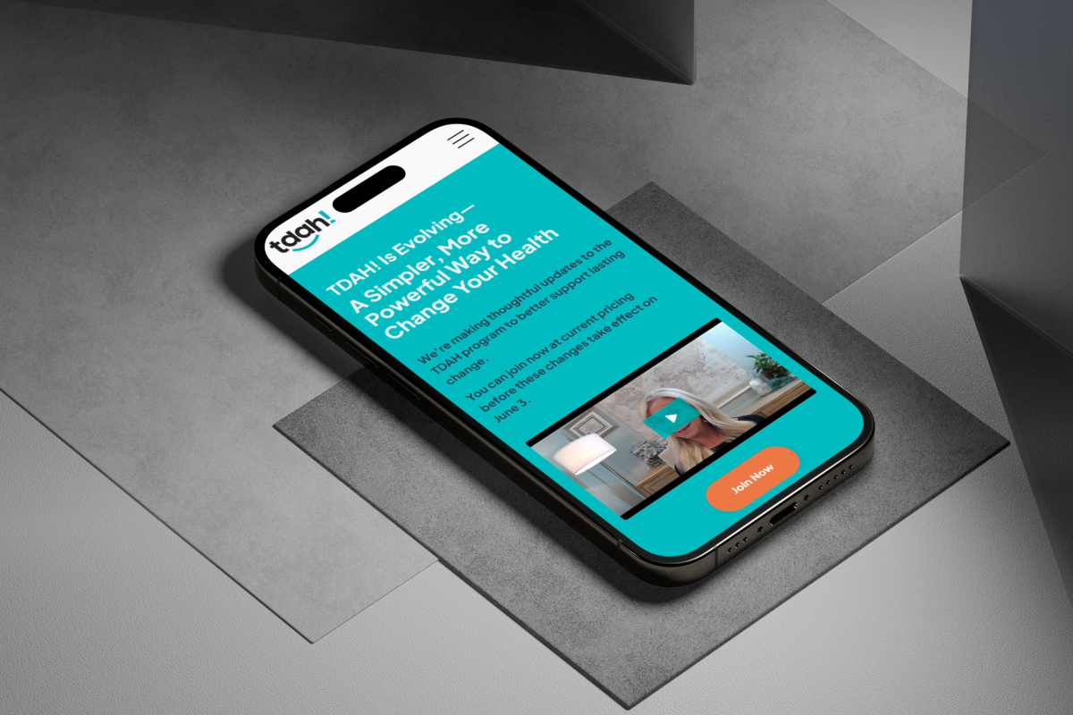 TDAH mobile site screens