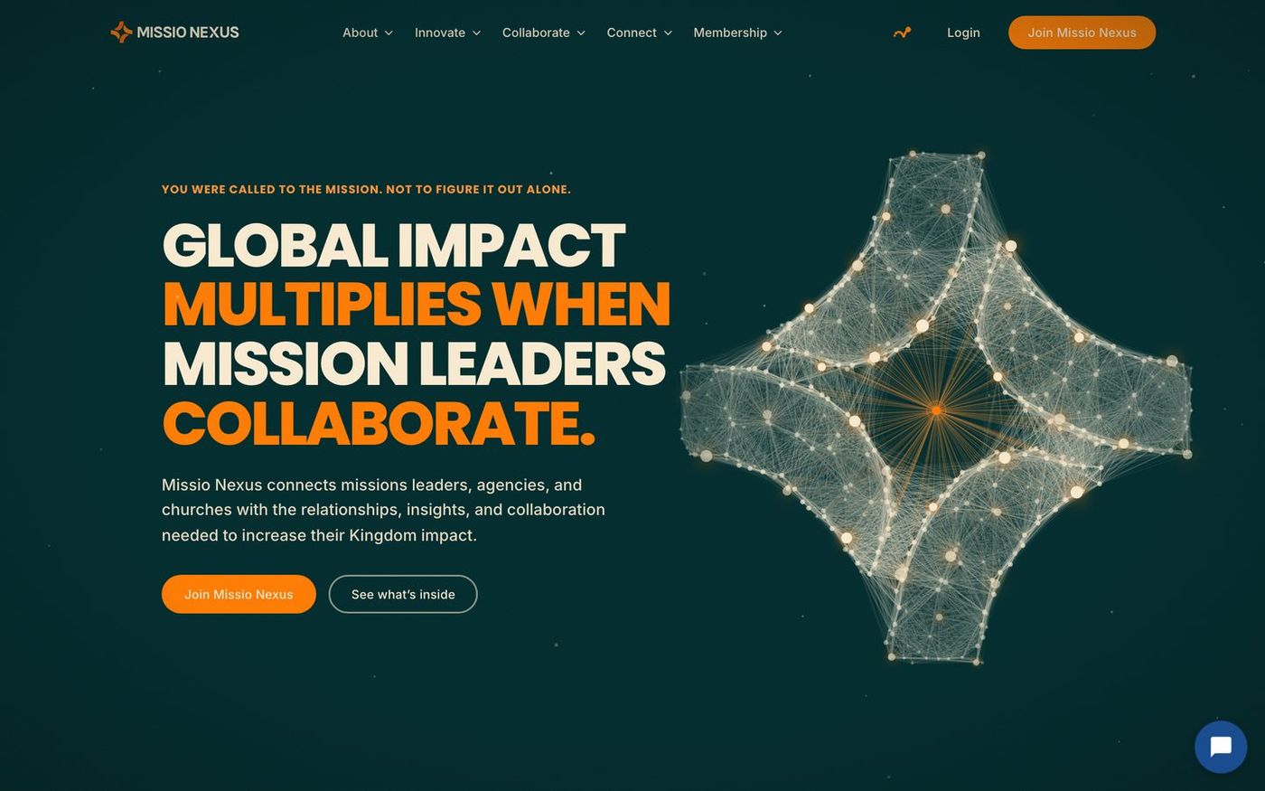 Missio Nexus homepage after the redesign