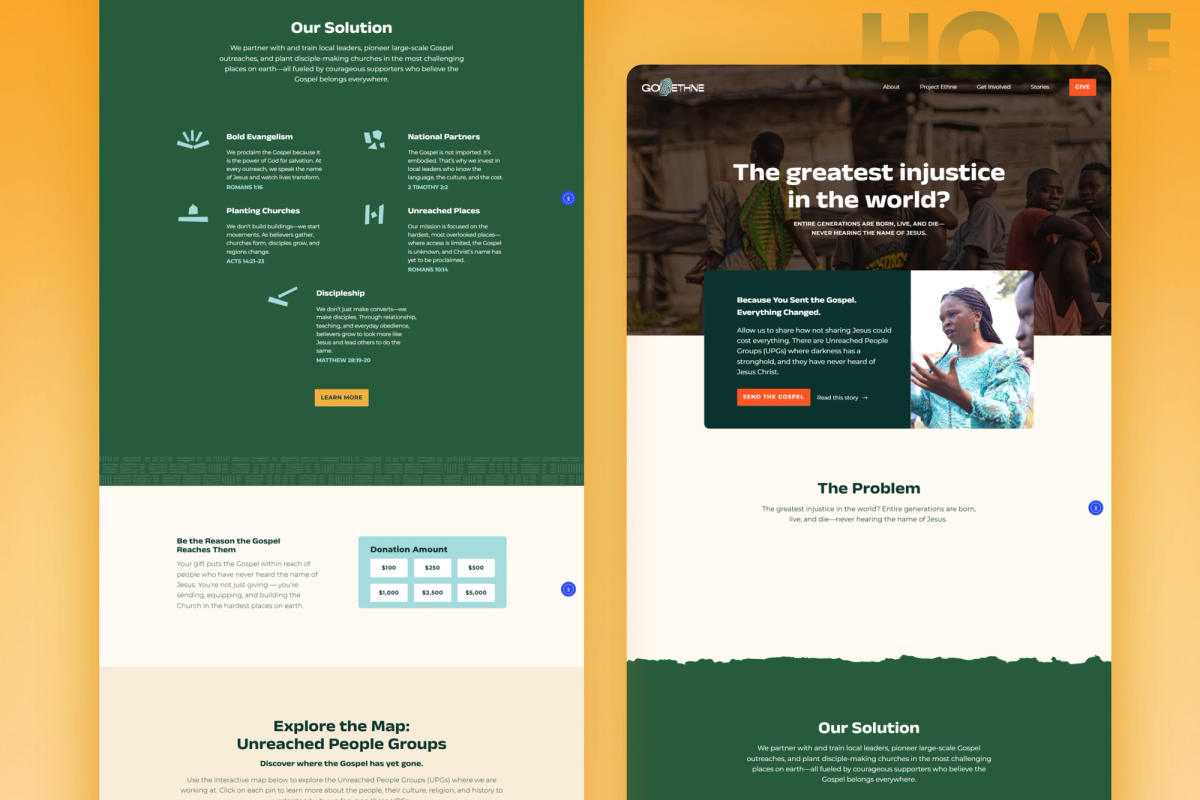 GoEthne website interface details