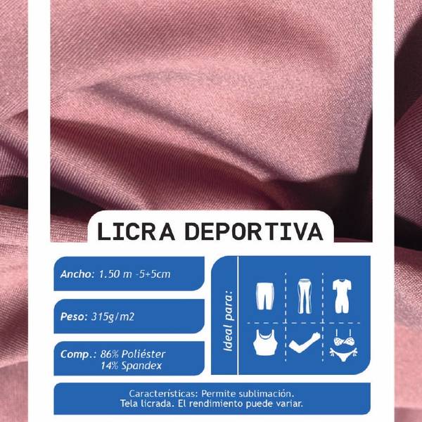 Licra Deportiva Negro X Metros | Tela Licrada - vista 3