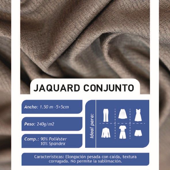 Jacquard Conjunto Blanco X Metros | Tela Texturizada - Vista 2