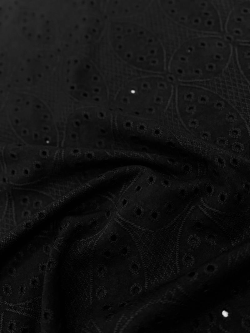 Jacquard Cruces Negro X Metros | Tela Ojalillo
