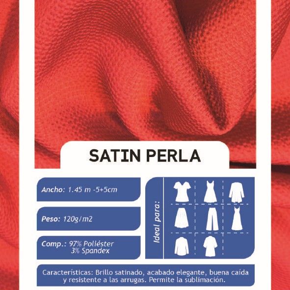 Satin Perla Blanco X Metros | Tela Elegante - Vista 2