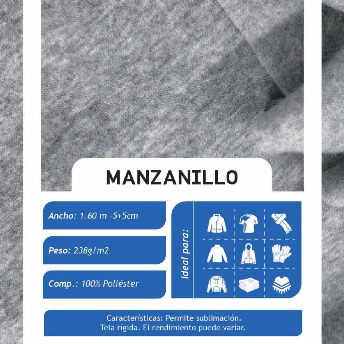 Manzanillo Negro X Metros | Tela Perchada - Vista 2