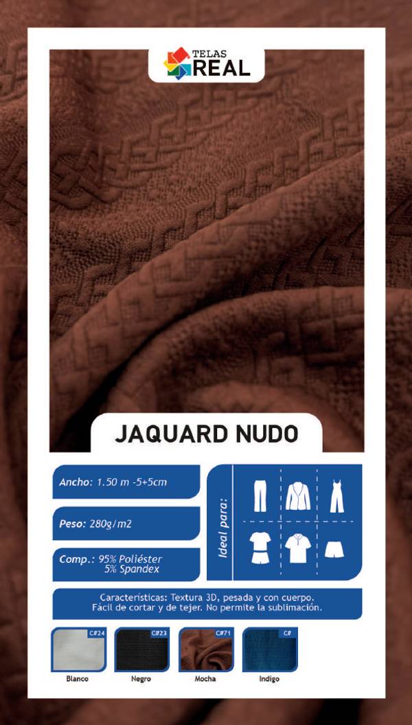 Jacquard Nudo Negro X Metros | Tela Texturizada - vista 3