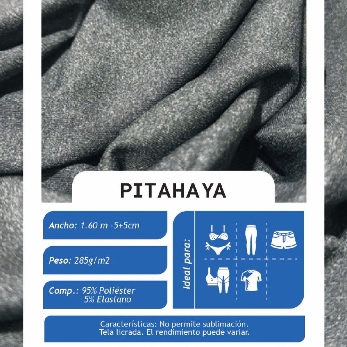 Pithaya Gris Oscuro X Metros | Tela Licrada - vista 2