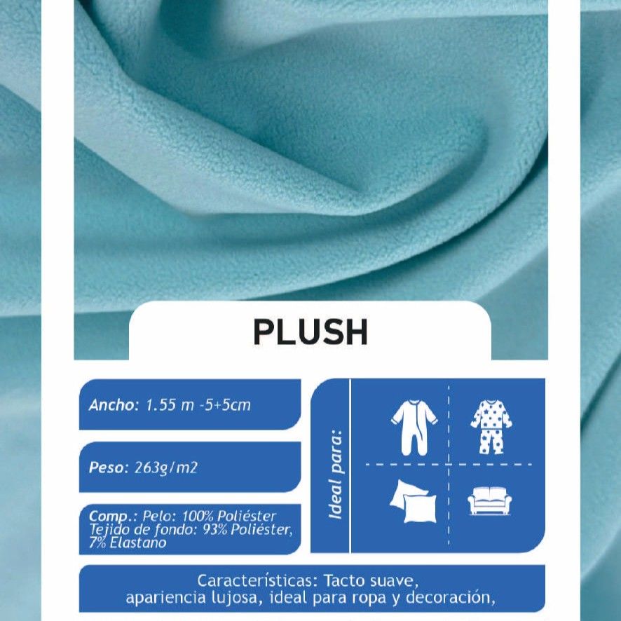 Plush Celeste Bebé X Metros | Tela Afelpada - Vista 2