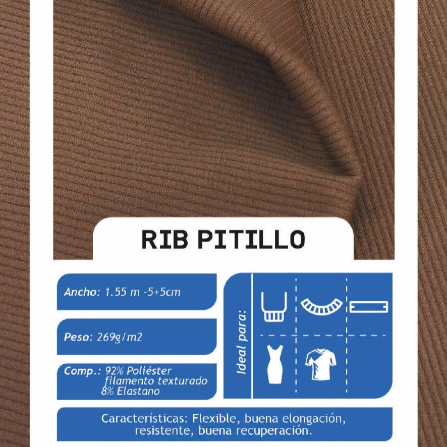 Rib Pitillo Blanco X Metros | Tela Acanalada - Vista 2