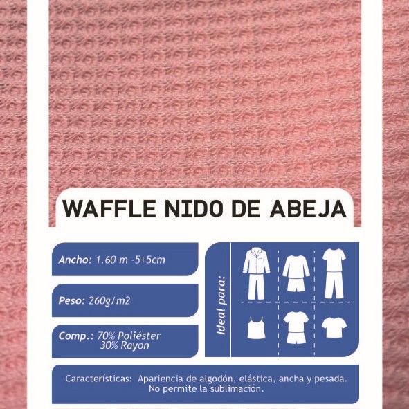 Waffle Nido de Abeja Blanco X Metros | Tela Texturizada  - Vista 2