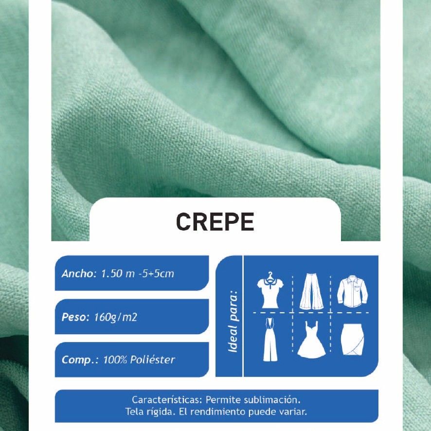 Crepe Khaki X Metros | Tela Liviana - Vista 3