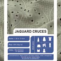 Jacquard Cruces Blanco X Metros | Tela Ojalillo - Vista 2