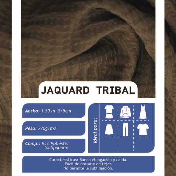 Jacquard Tribal Blanco X Metros | Tela Texturizada  - Vista 2