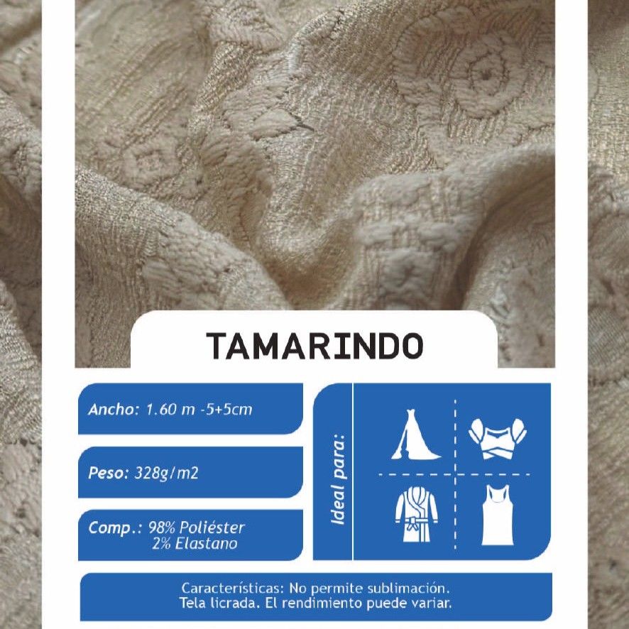 Tamarindo Blanco X Metros  | Tela Grabada - Vista 3