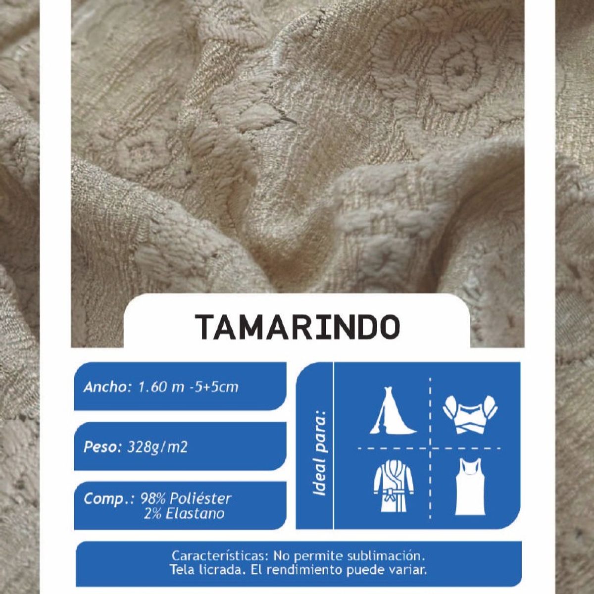 Tamarindo Blanco X Metros | Tela Ojalillo - Vista 3