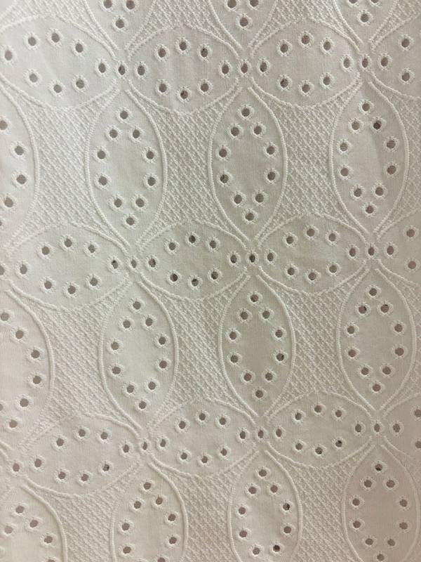 Jacquard Cruces Blanco X Metros | Tela Ojalillo - vista 2