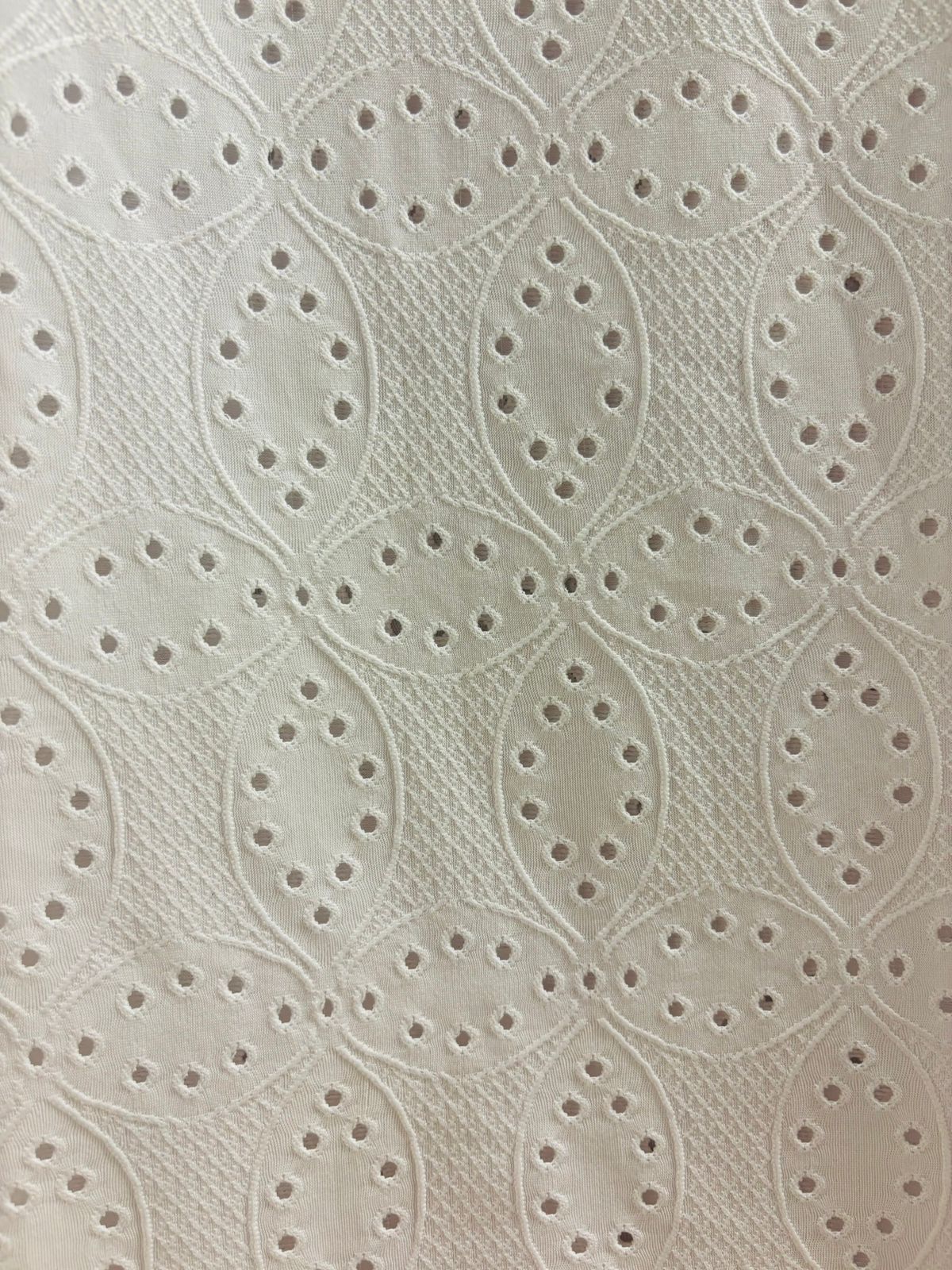 Jacquard Cruces Blanco X Metros | Tela Ojalillo