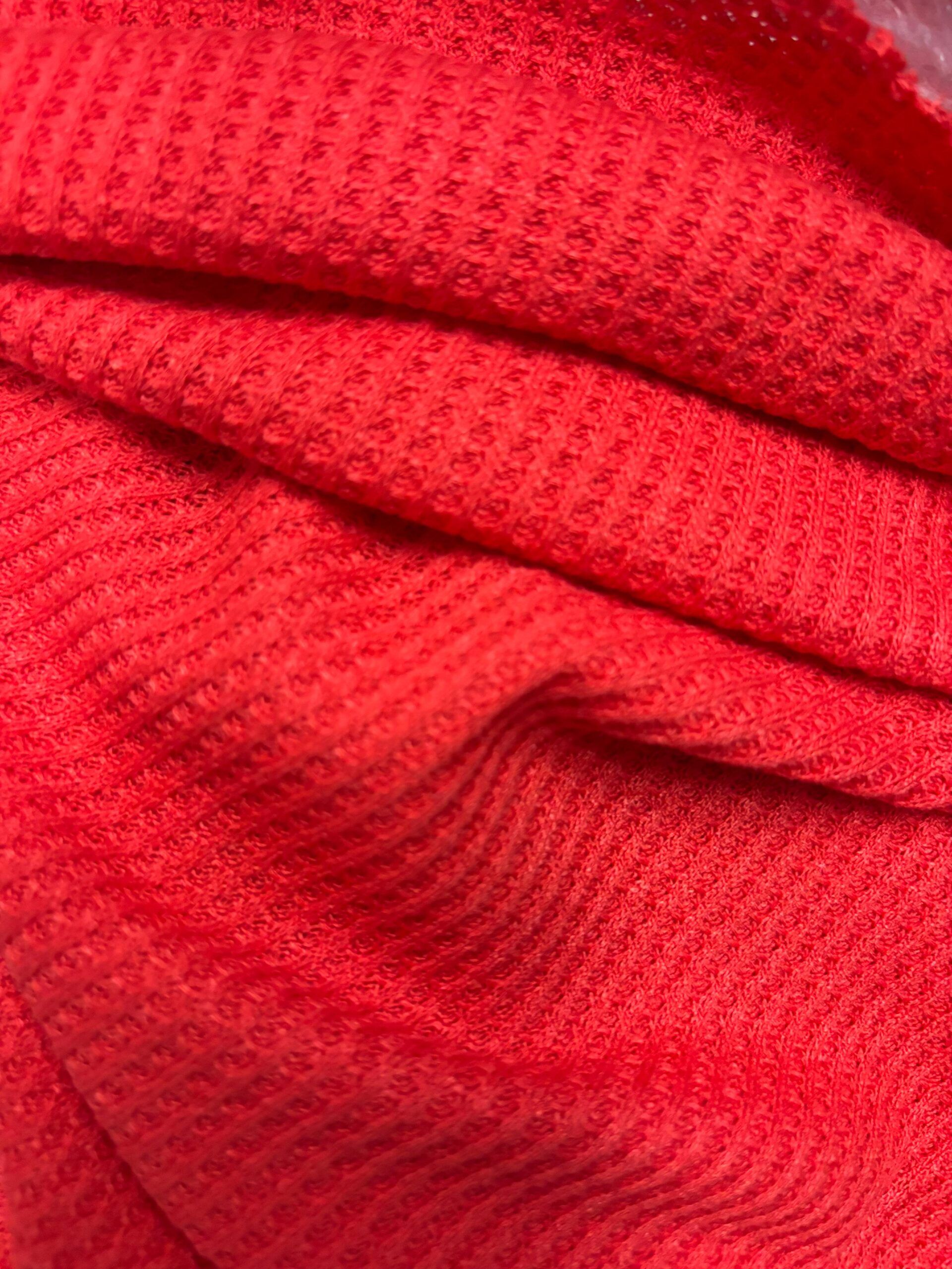 Waffle Nido de Abeja Rojo X Metros | Tela Texturizada