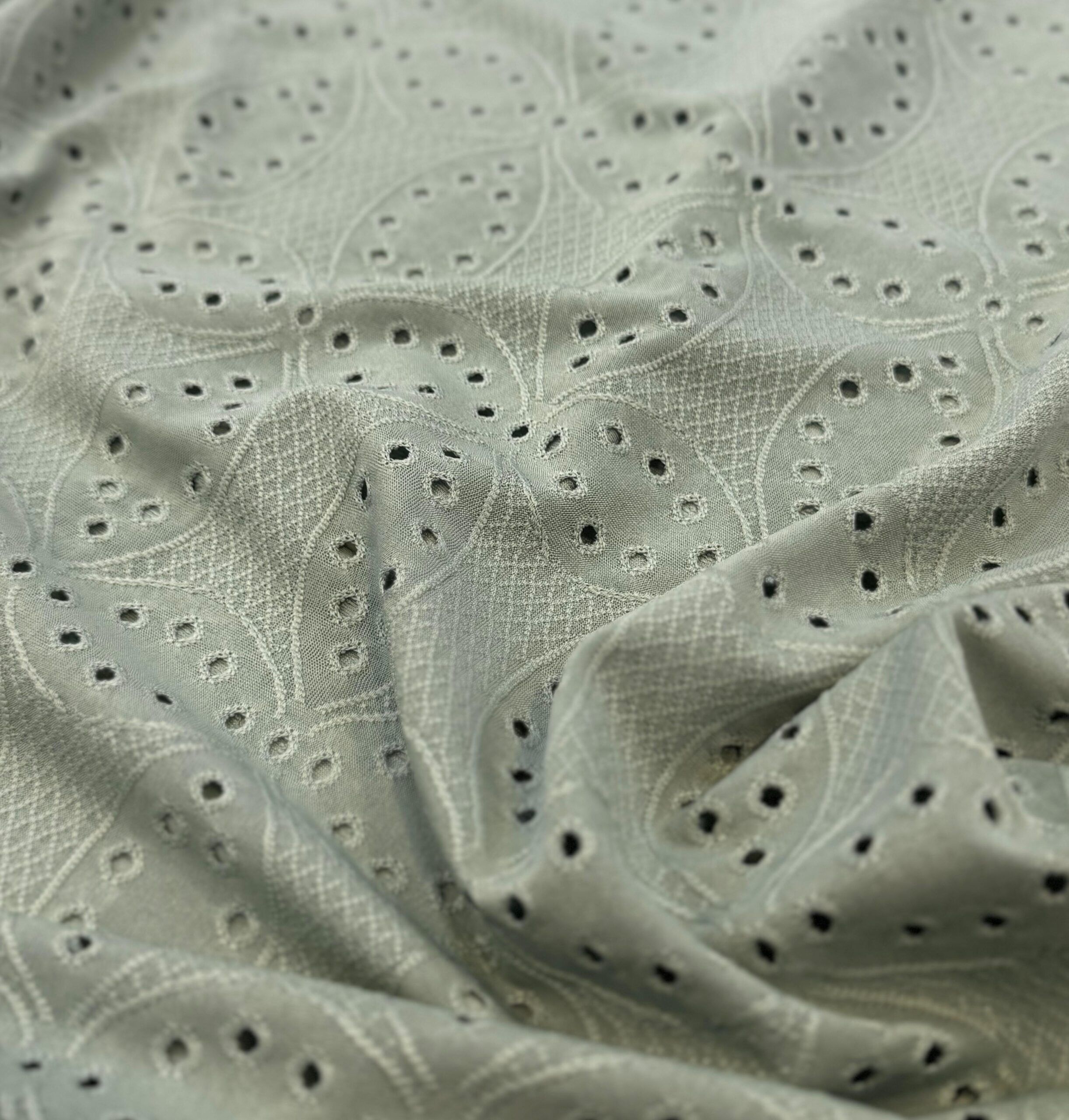 Jacquard Cruces Verde Agua X Metros | Tela Ojalillo