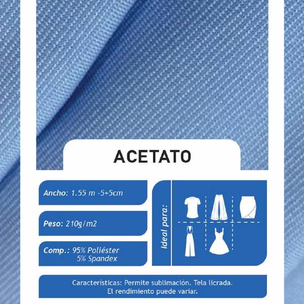 Acetato Azul Rey X Metros | Tela Licrada - vista 3