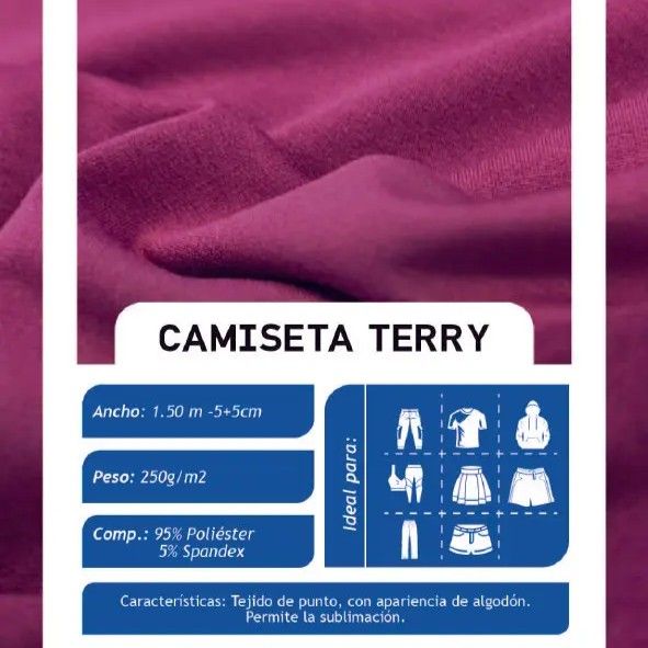 Camiseta Terry Blanco X Metros | Tela Deportiva - Vista 2