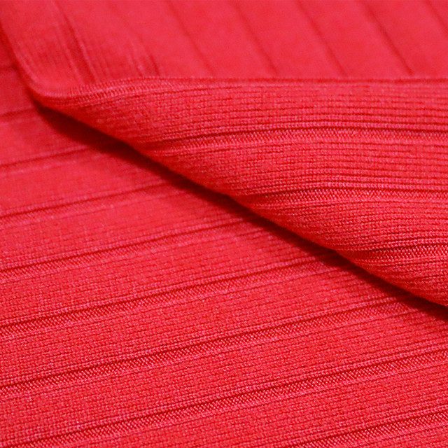 Rib Rojo Brillante X Metros | Tela Acanalada