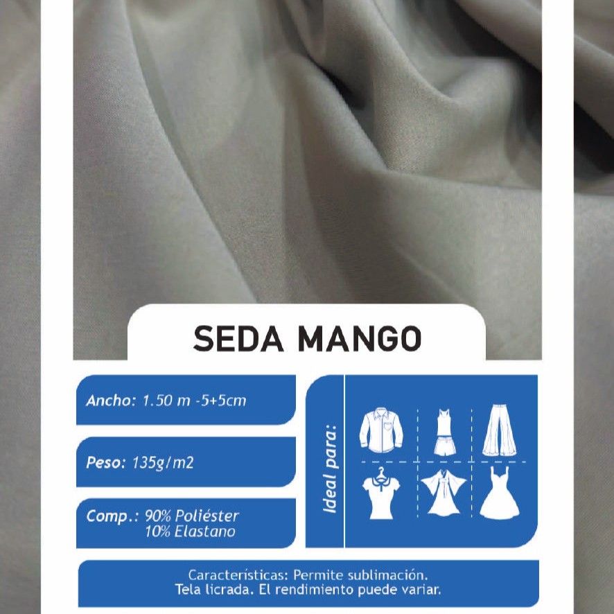 Seda de Mango Turquesa X Metros | Tela Licrada - Vista 2