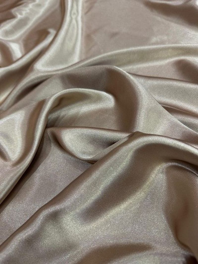 Satin Khaki X Metros | Tela Elegante