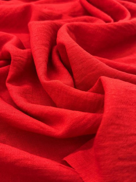 Lino Cabuya Rojo Brillante X Metros | Tela Liviana