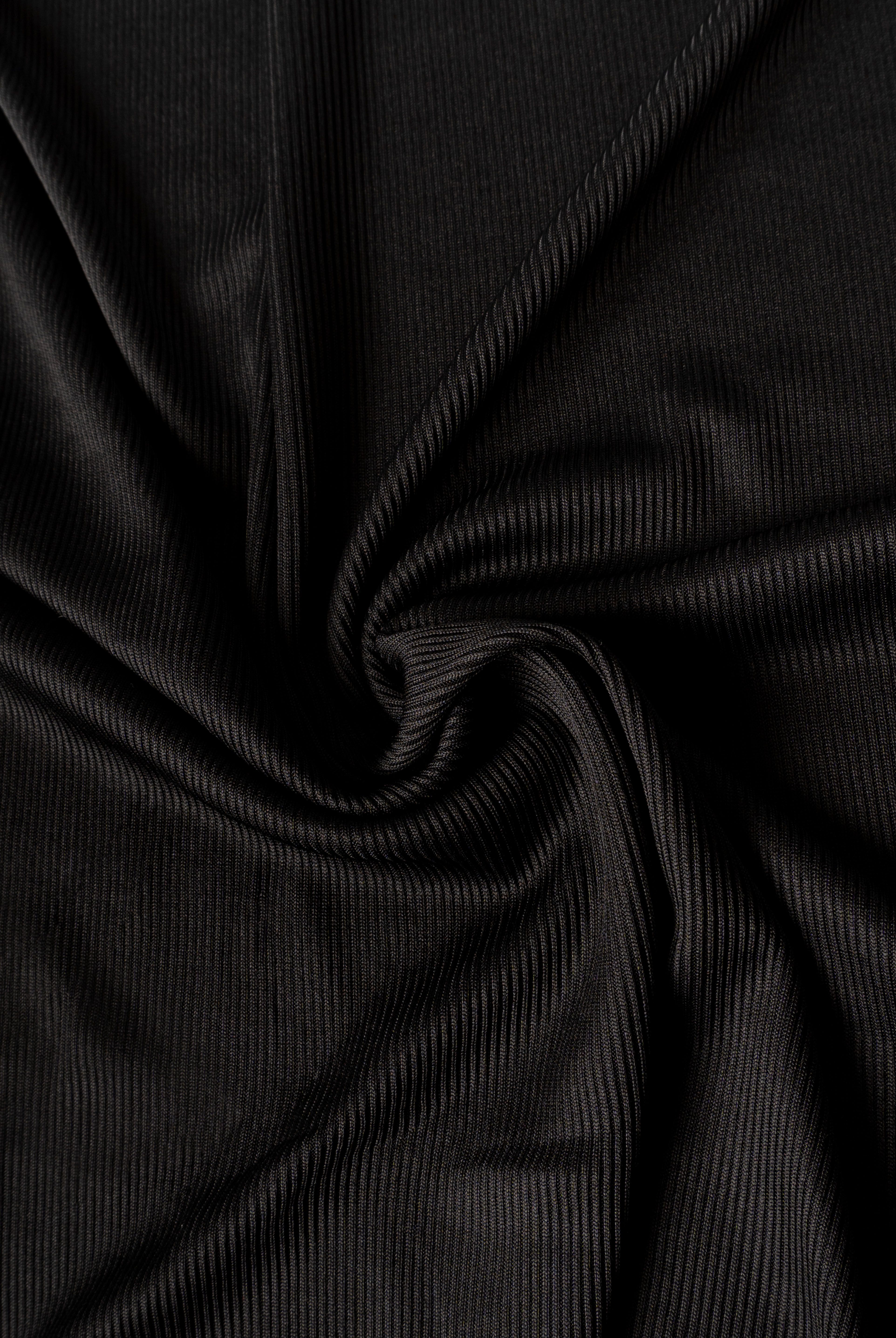 Rib 2x2 Negro X Metros | Tela Acanalada