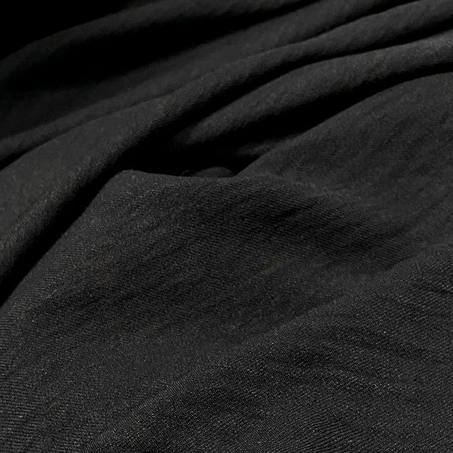 Lino Poliester Negro X Metros | Tela Liviana