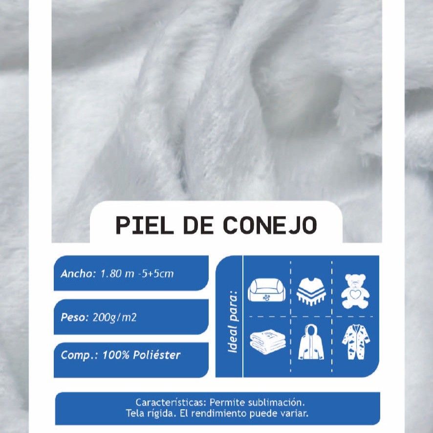 Piel de Conejo Sublimado X Metros | Tela Flannel - Vista 2