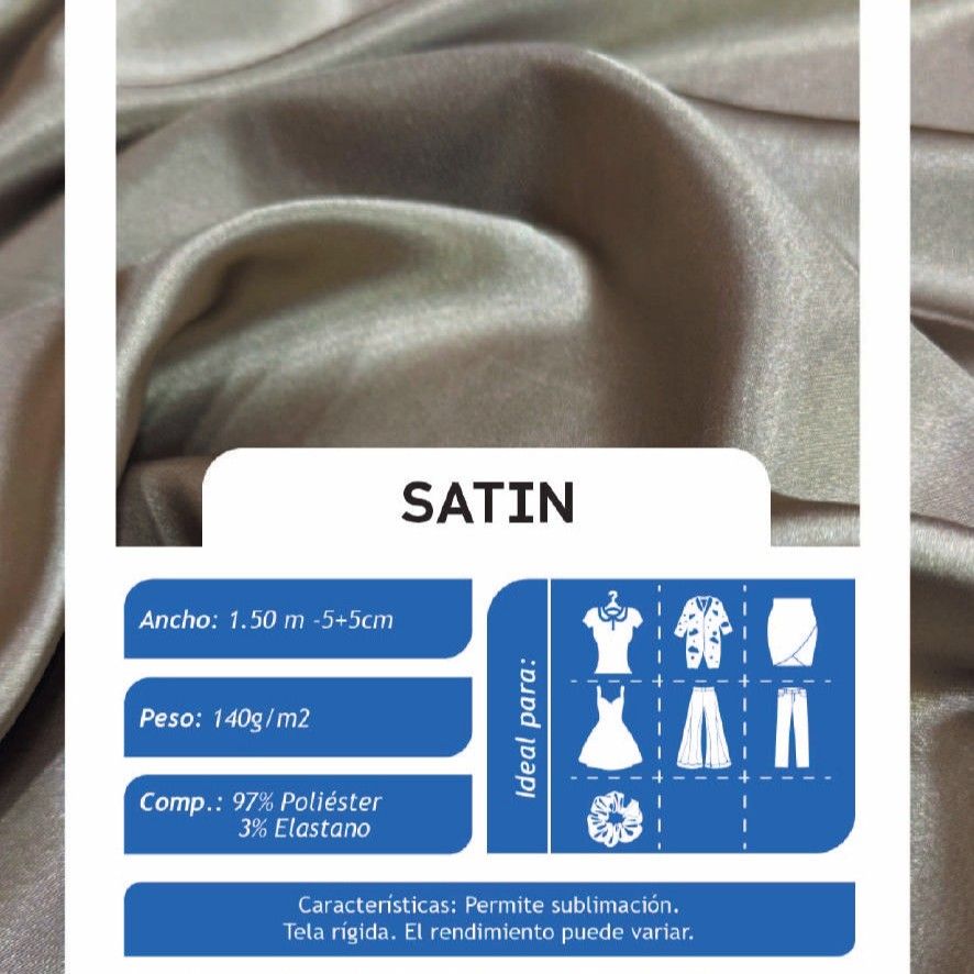 Satin Mocha X Metros | Tela Elegante - Vista 2