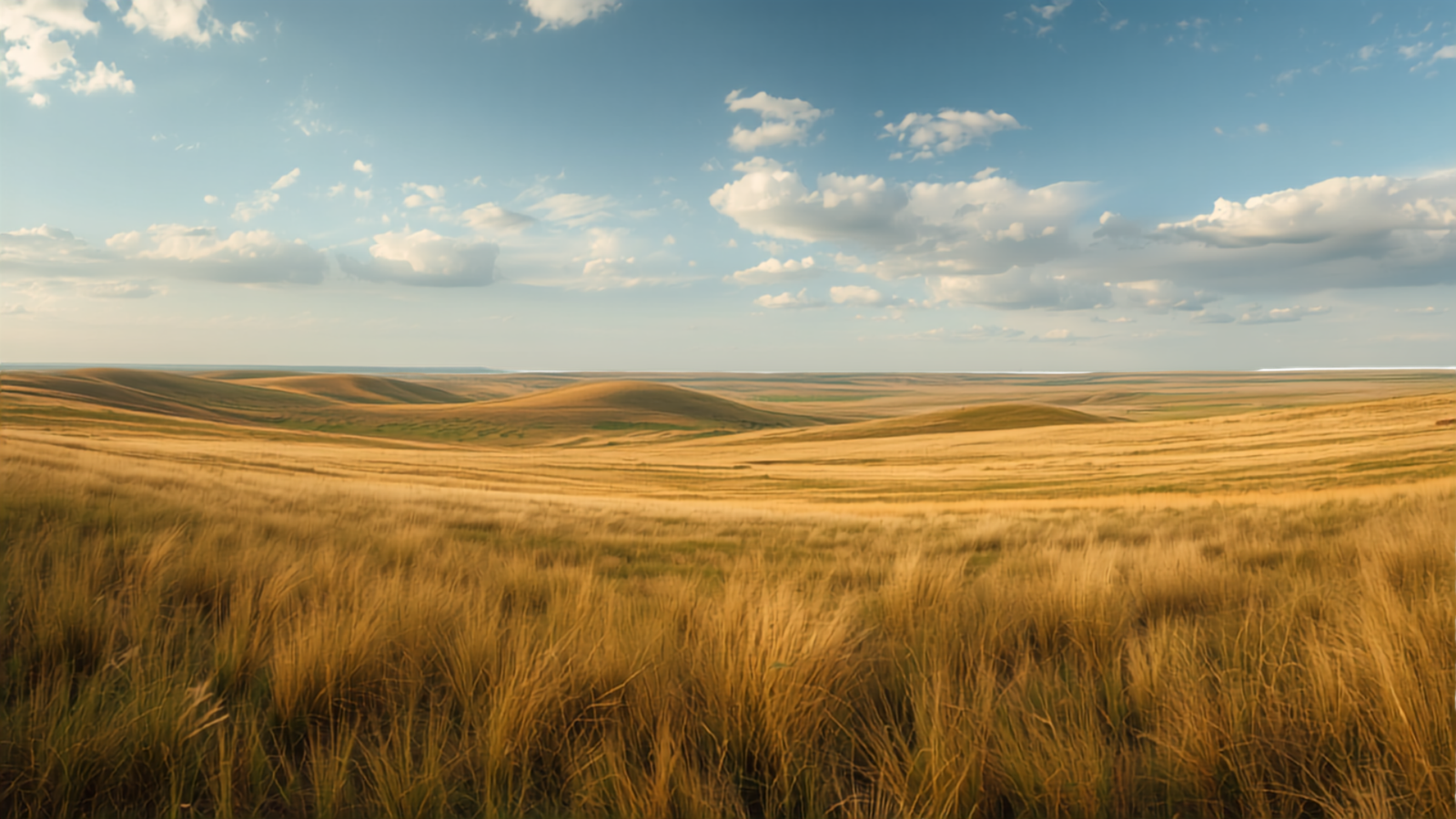 Expansive Rangeland landscape with blue sky and soft clouds above