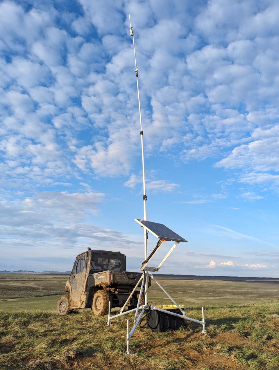 LoRa base station on hill in front of ATV