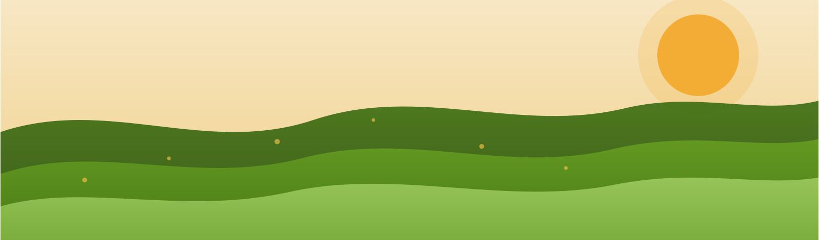 abstract green Iowa farm field scene with sun in sky