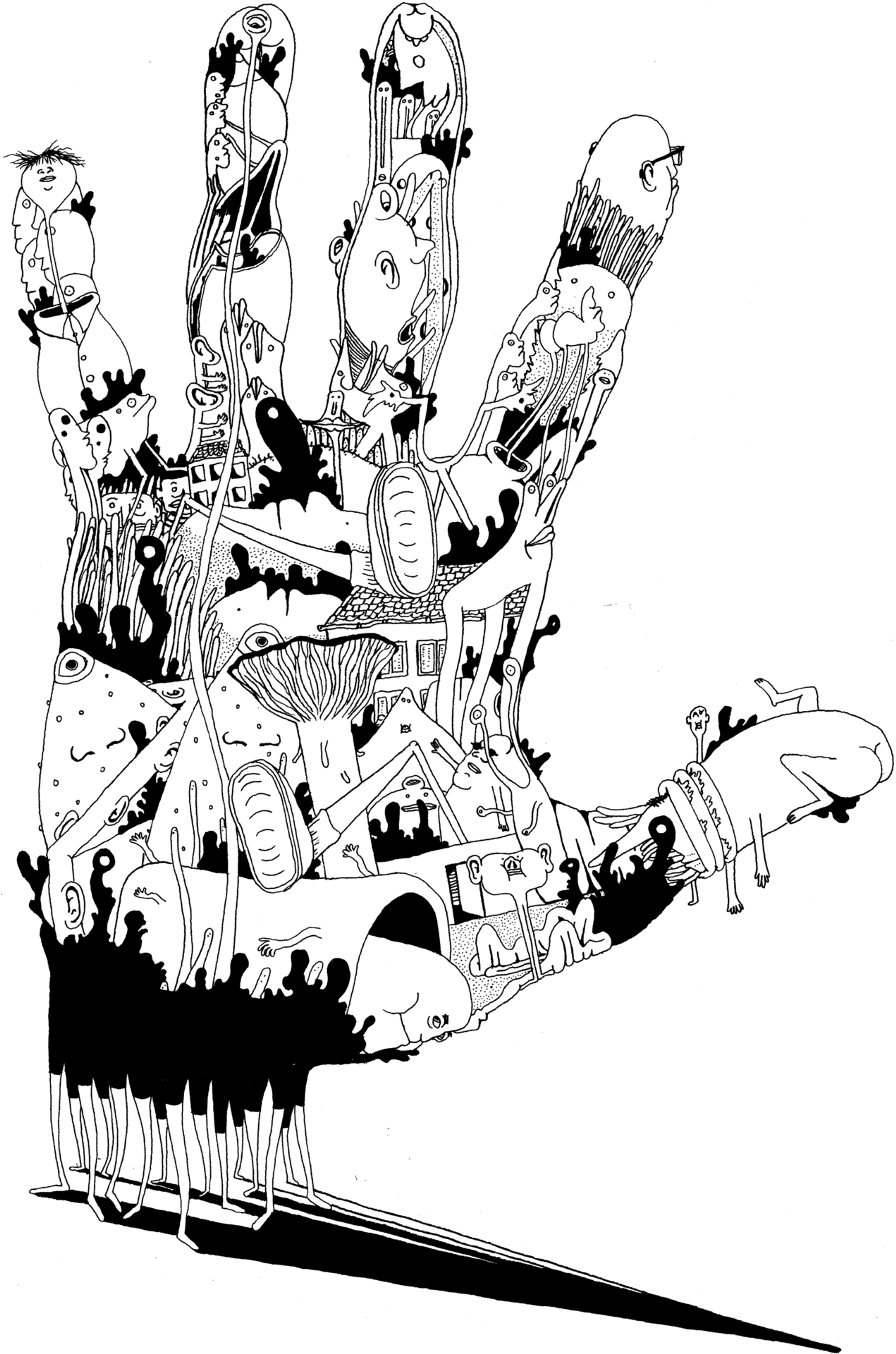 un poil dans la main