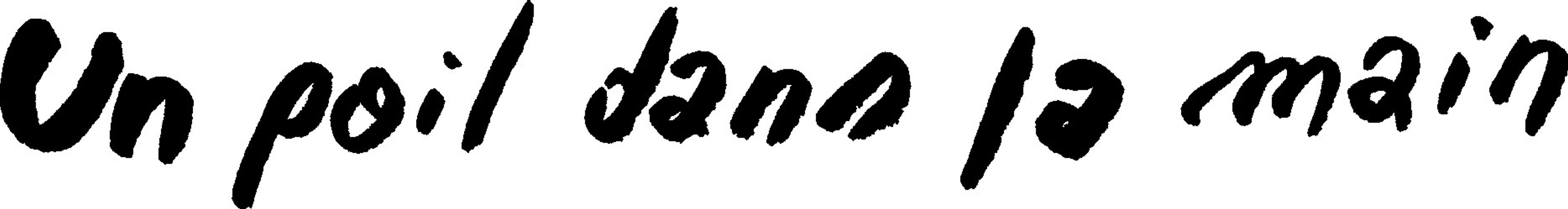 un poil dans la main