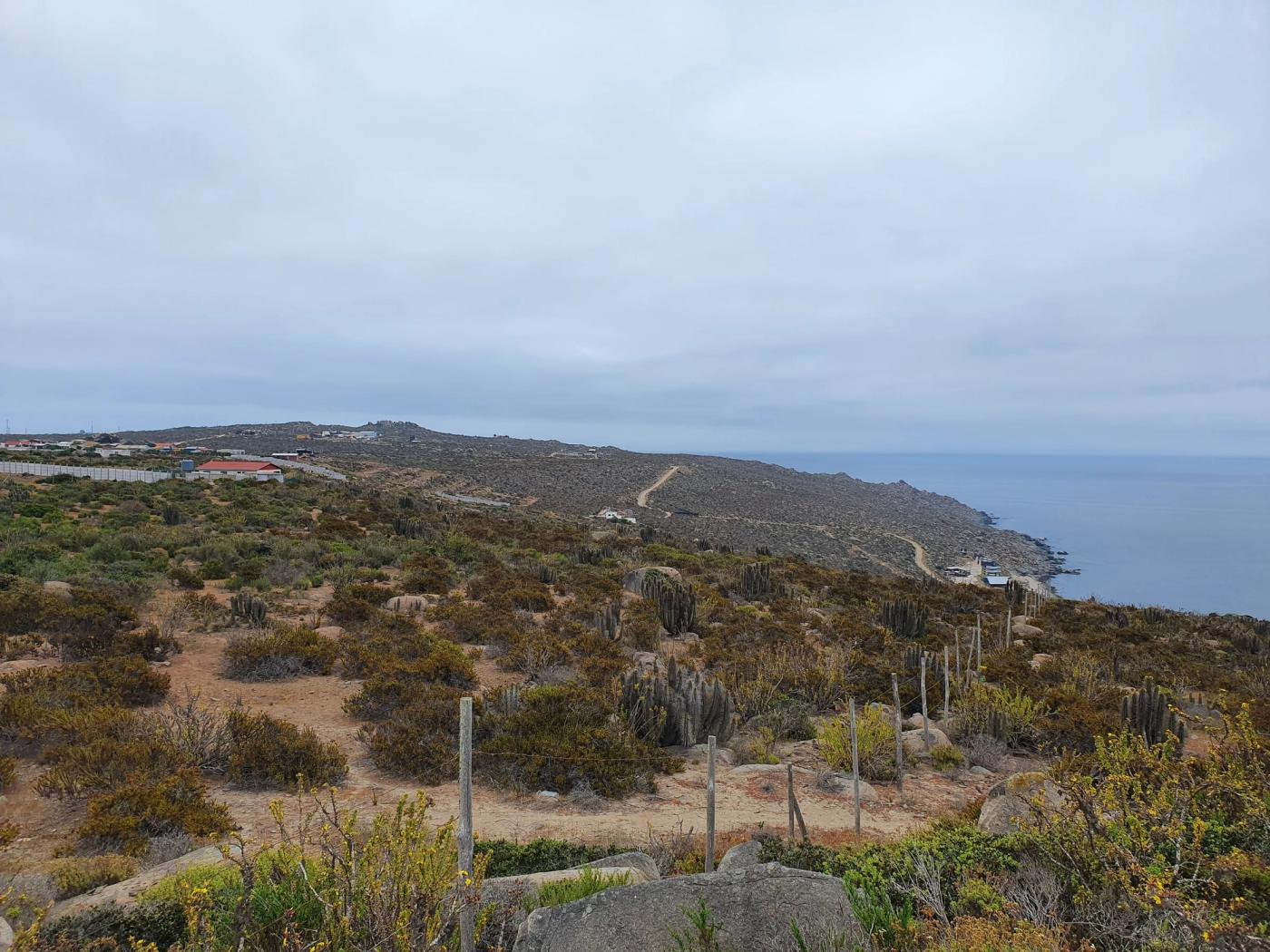 Encuadre similar del paño hacia la punta y el océano